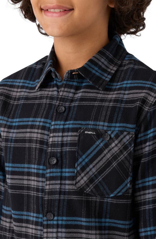 O'neill Clayton Plaid Hooded Button-up Shirt In Black