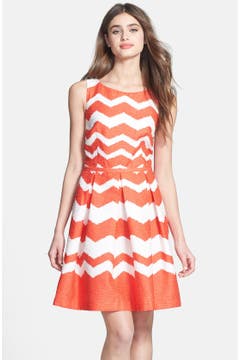 Taylor Dresses Print Cotton Fit & Flare Dress | Nordstrom