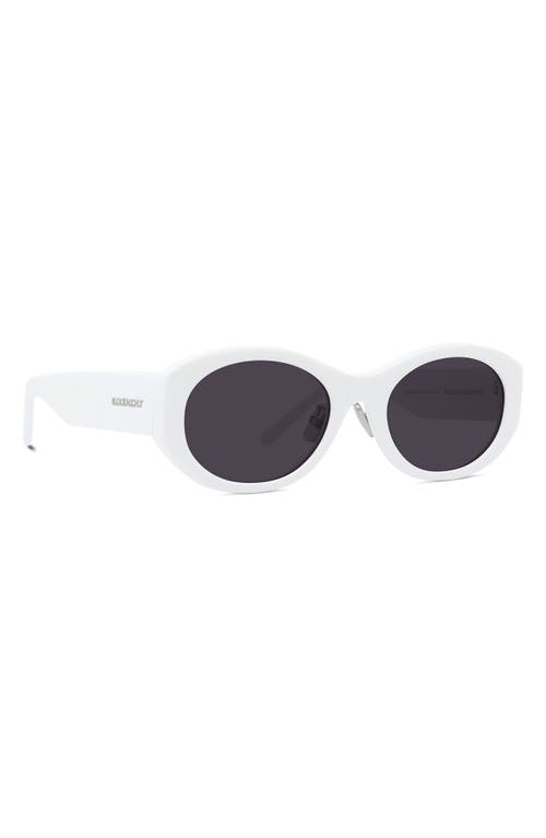 Shop Givenchy 55mm Polarized Oval Sunglasses In White/smoke