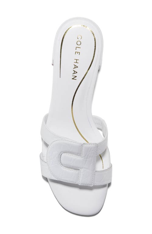 Shop Cole Haan Chrisee Block Heel Slide Sandal In White Croc