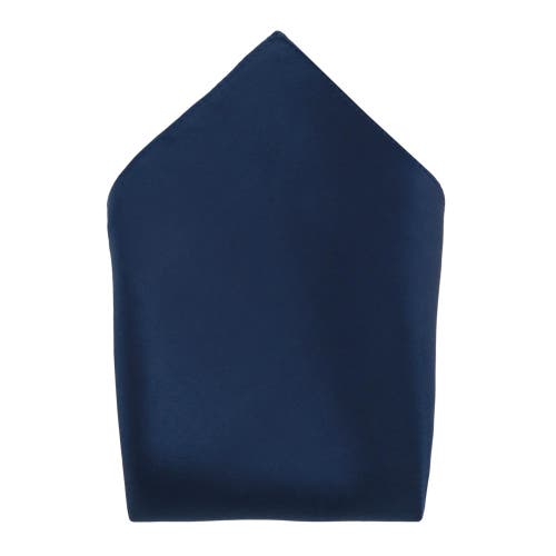 Trafalgar Sutton Solid Color Silk Bowtie And Pocket Square Combo In Navy