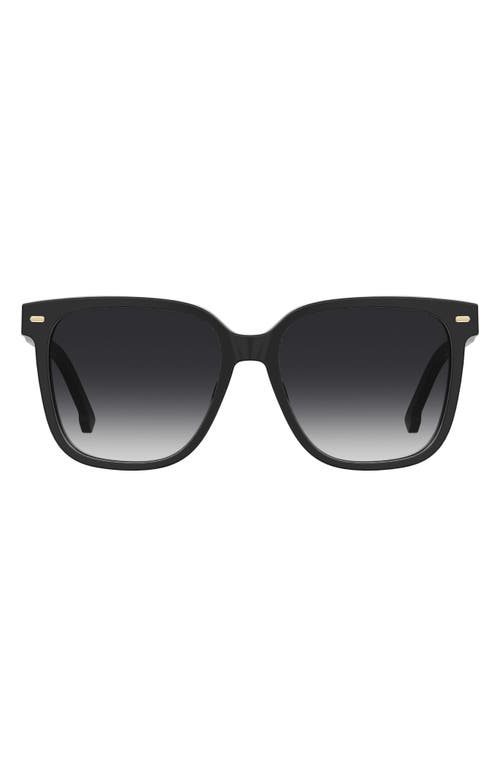 Carrera Eyewear 55mm Rectangular Sunglasses In Black/grey Shaded