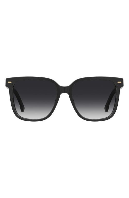 Carrera Eyewear 55mm Rectangular Sunglasses in Black/Grey Shaded at Nordstrom