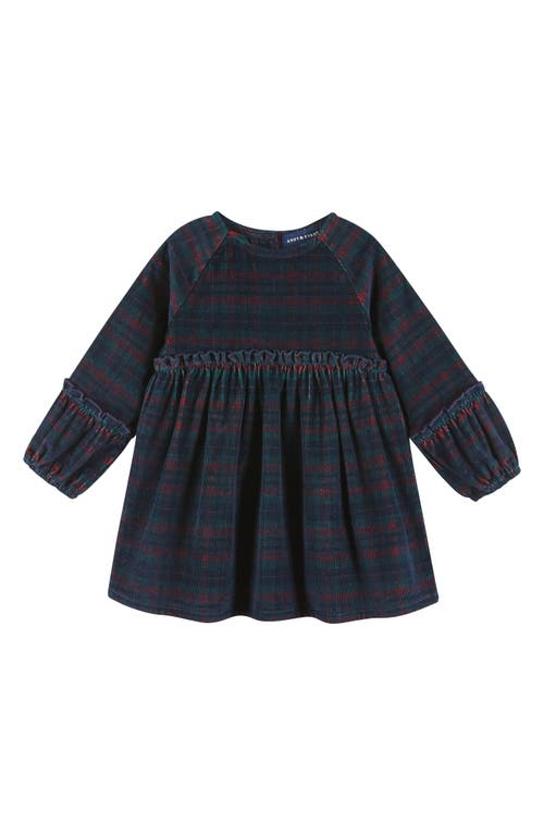 Shop Andy & Evan Plaid Ruffle Stretch Cotton Corduroy Headband, Dress & Bloomers Set In Red Plaid