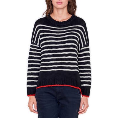 Sundry Stripe Wool Blend Sweater, (fits like 6-8 US) - Black