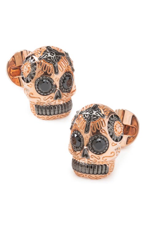 LA Dodgers Sugar Skull Cufflinks & Lapel Pin Gift Set