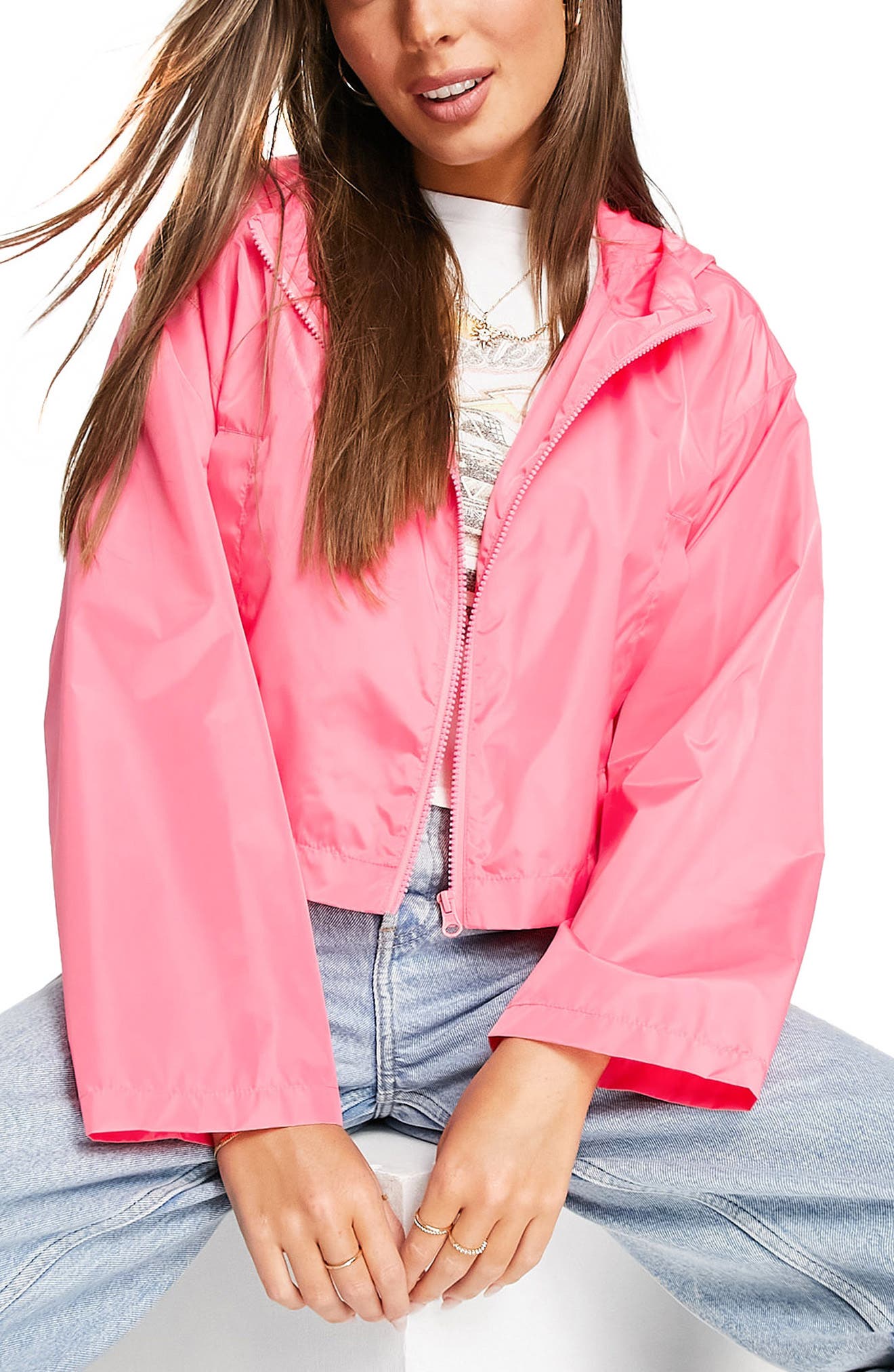 asos pink raincoat