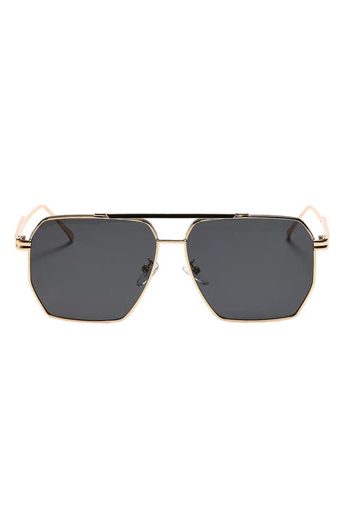 Shop Fifth & Ninth Goldie 60mm Polarized Aviator Sunglasses In Gold/black