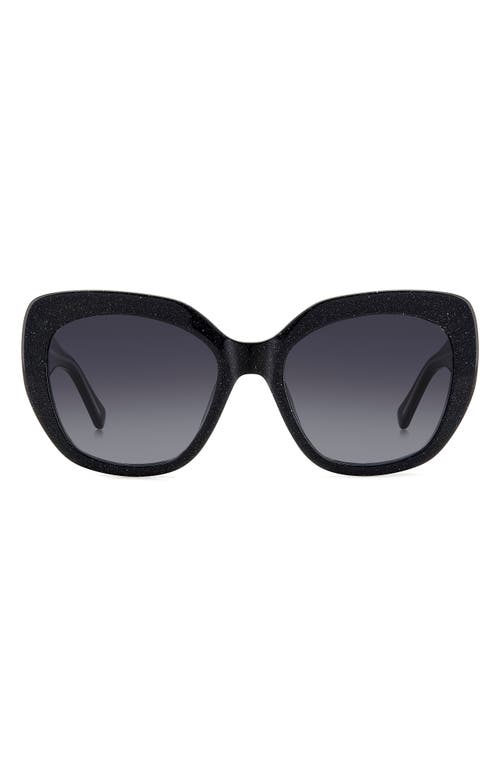 Kate Spade New York Winslet 55mm Gradient Round Sunglasses In Black/grey Shaded