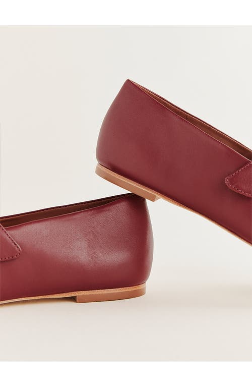 Reformation Bethany Ballet Flat In Brick Red Leather