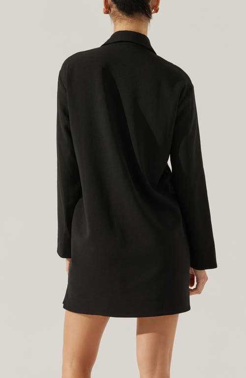 Astr The Label Collar Long Sleeve Shift Dress In Black