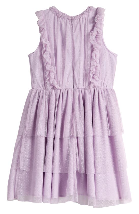 Shop Nordstrom Kids' Mesh Ruffle Dress In Purple Petal