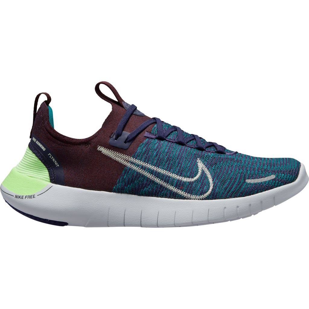 Shop Nike Free Run Flyknit Next Nature Running Shoe In Geode Teal/sea Glass/purple
