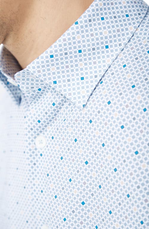 Shop Bugatchi Jules Ooohcotton® Diamond Print Button-up Shirt In Air Blue