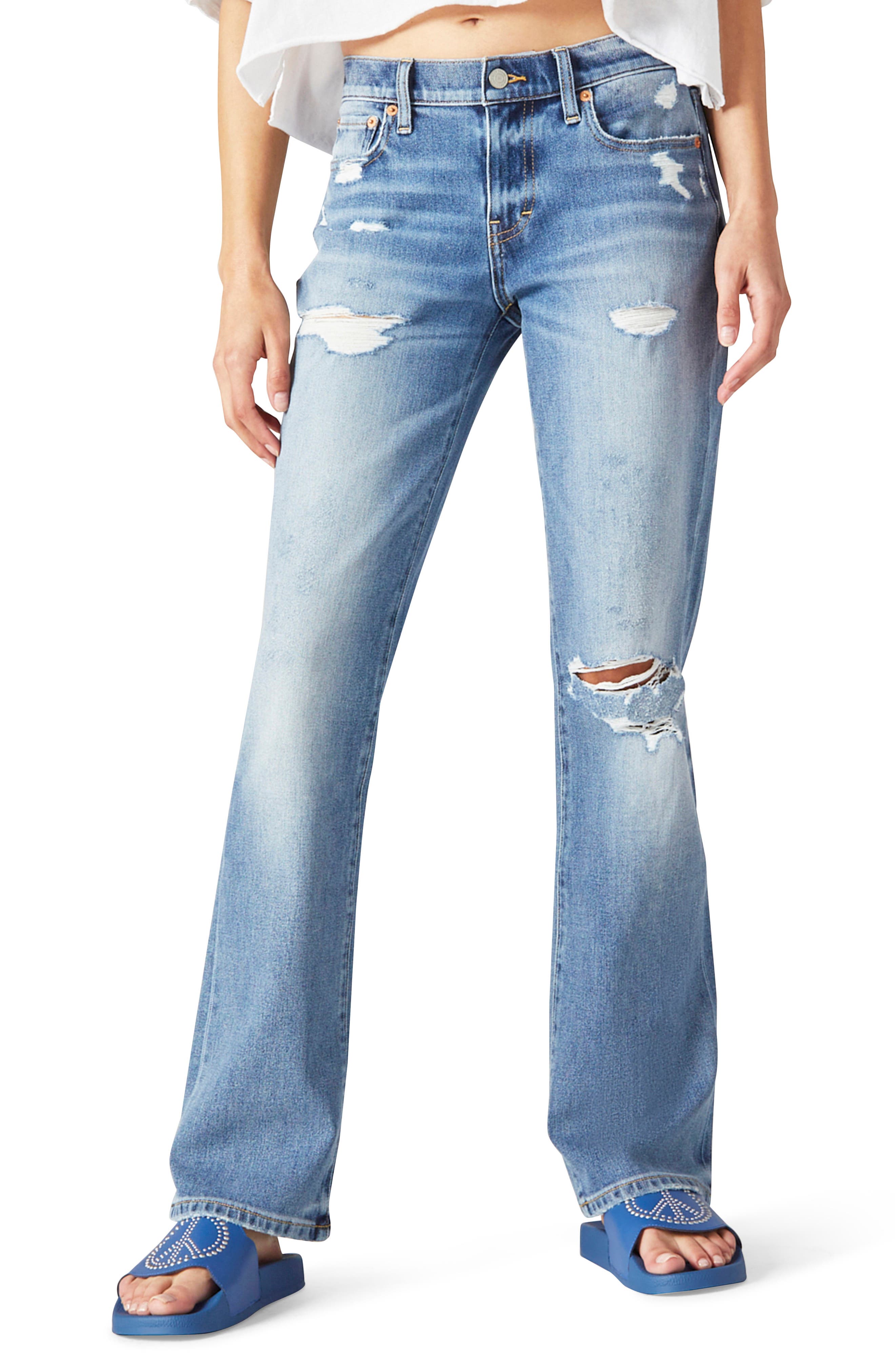 Lucky Brand Easy Rider Ripped Flare Leg 
