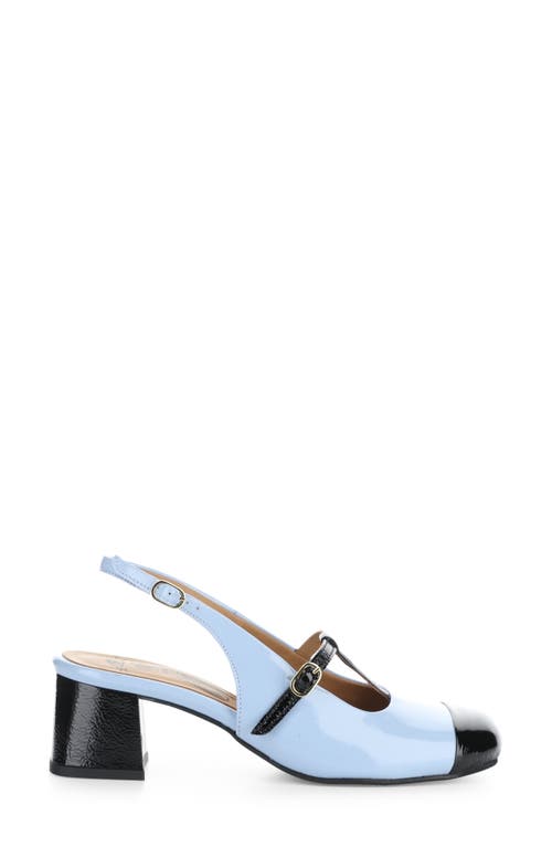 Shop Fly London Soln Cap Toe Slingback Pump In 002 Black/sky Blue N