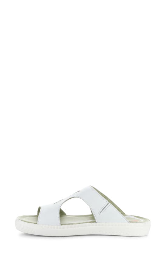 Shop Softinos By Fly London Inbe Slide Sandal In White Smooth