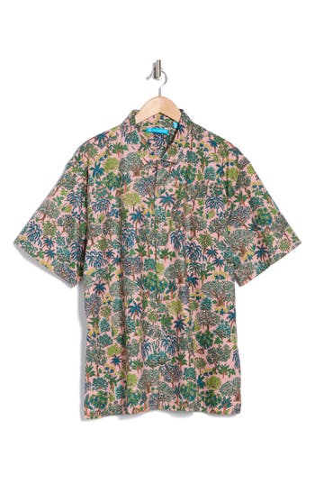 Tori Richard Trees Of Hawaii Short Sleeve Button-up Shirt In Pink