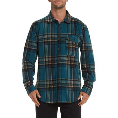 Billabong Furnace Flannel Button-Up Shirt, Green