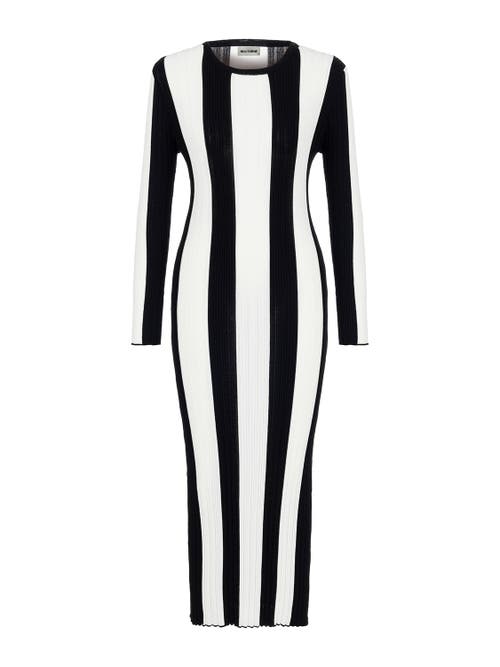 Shop Nocturne Striped Long Dress In Multi-colored