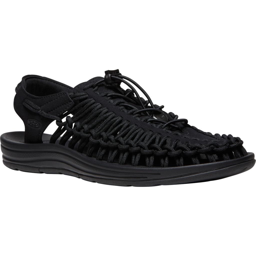 Shop Keen Uneek Drawcord Sandal (men)<br> In Black/black