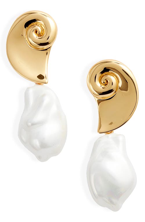 Jenny Bird Petra Imitation Pearl Earrings In High Polish Gold