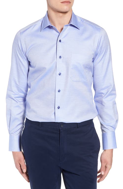 David Donahue Micro Diamond Regular Fit Sport Shirt in Blue at Nordstrom, Size X-Large