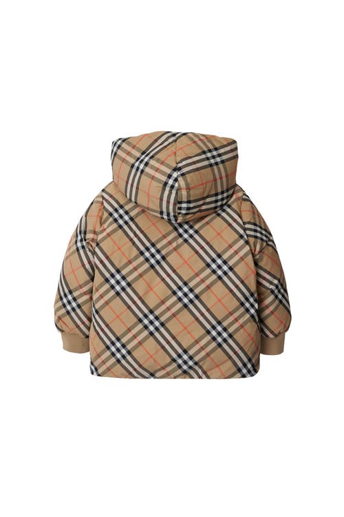 Burberry Check-print Reversible Puffer Jacket In Sand