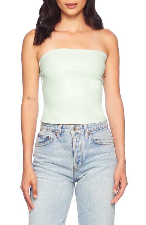 Shop Susana Monaco Faux Leather Tube Top In Mint Chip