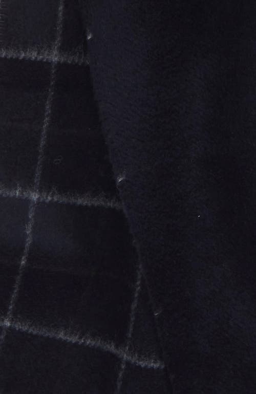 Vince Creekside Plaid Double Face Wool & Cashmere Scarf In Navy