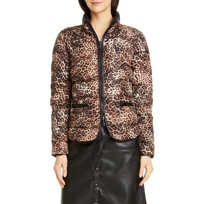 Seventy Leopard Print Down Jacket, 8 IT - Brown
