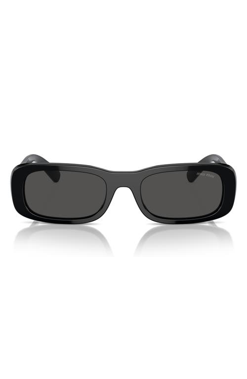 Miu Miu 53mm Rectangular Sunglasses In Black