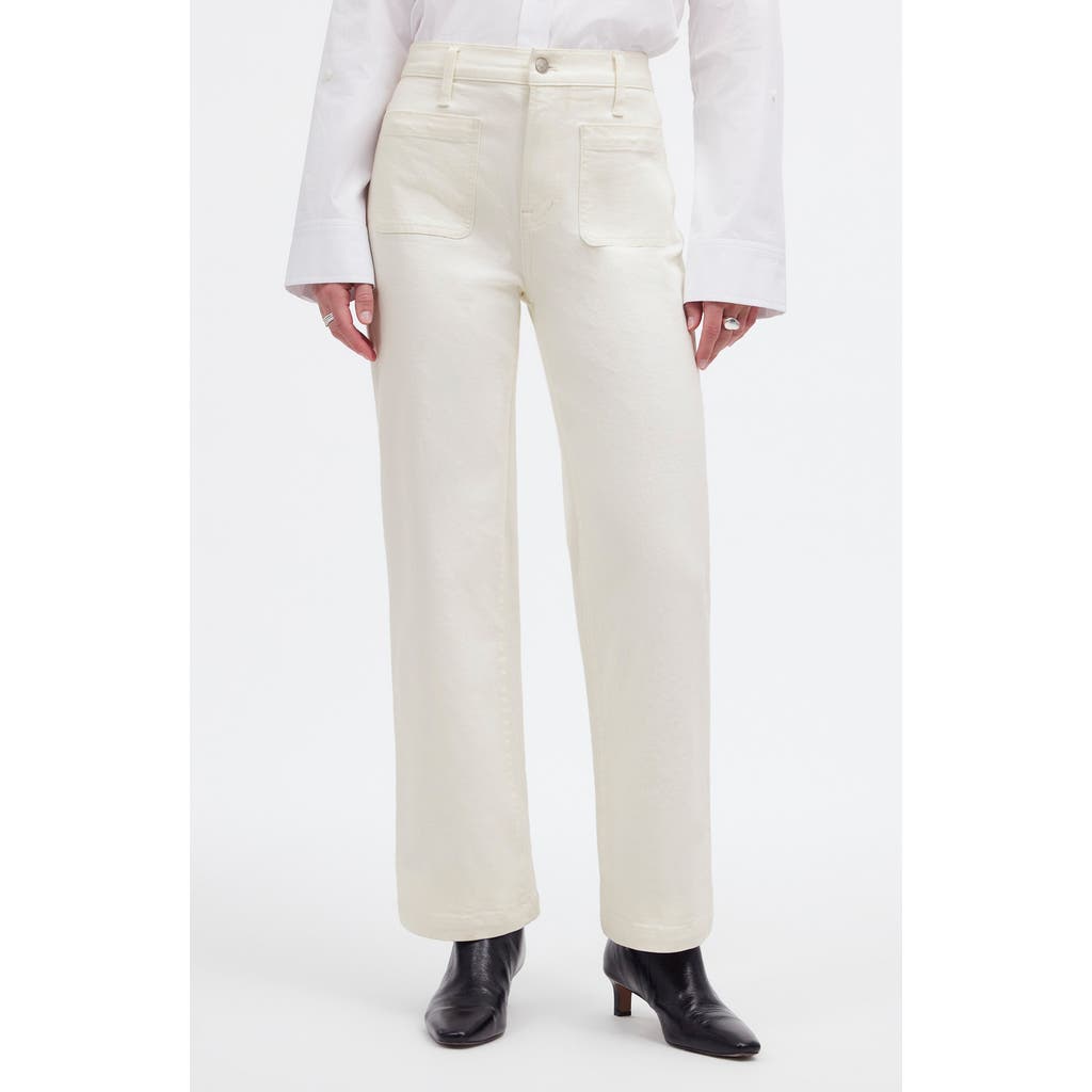 Madewell The Emmett Patch Pocket Edition Wide Leg Jeans In Tile White