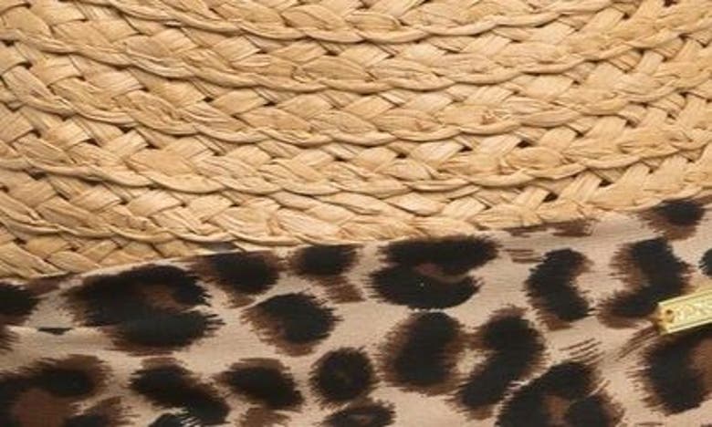 Shop Vince Camuto Lala Tie Band Panama Hat In Leopard