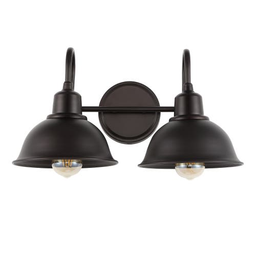 Shop Jonathan Y Frisco 2-light Farmhouse Industrial Iron Led Vanity In Oil Rubbed Bronze