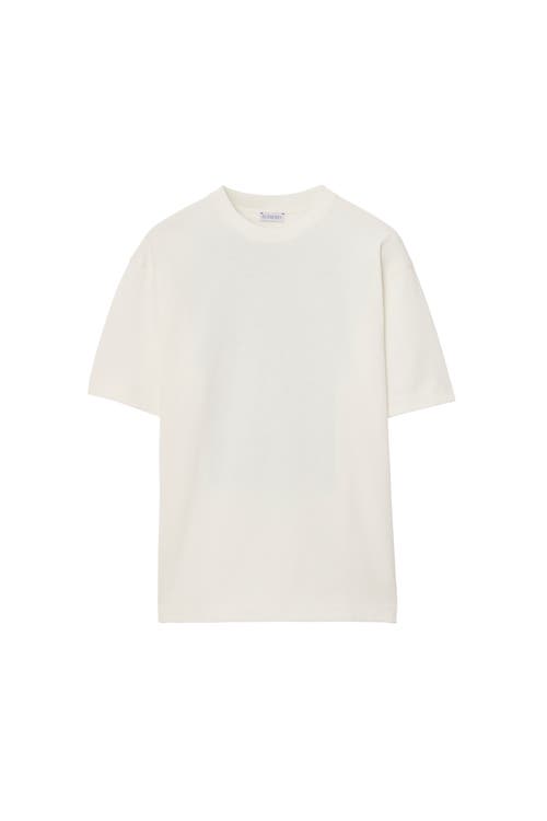 Shop Burberry Ekd Cotton T-shirt In Salt