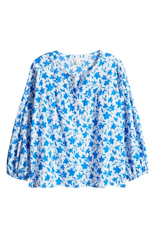 Shop Caslonr Caslon(r) Pintuck Pleat Top In White- Blue Orchid Float