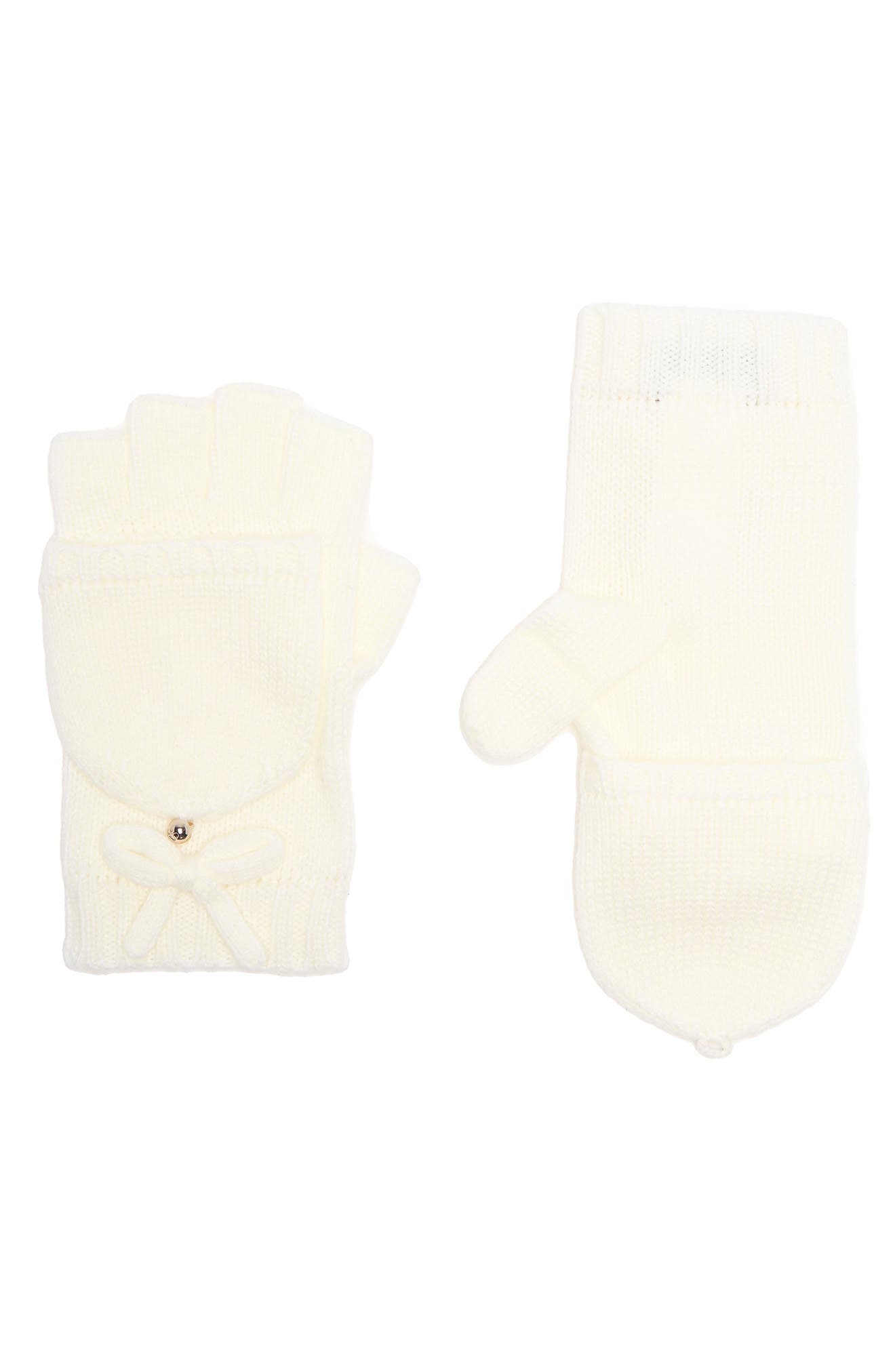 KATE SPADE NEW YORK Rib Pop Top Mittens | Nordstromrack