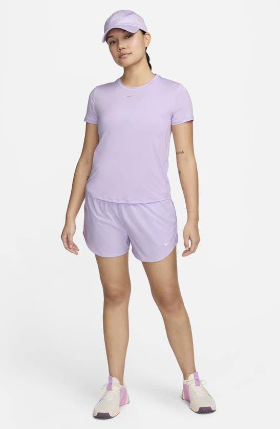 Shop Nike One Classic Dri-fit Training Top In Lilac Bloom/black