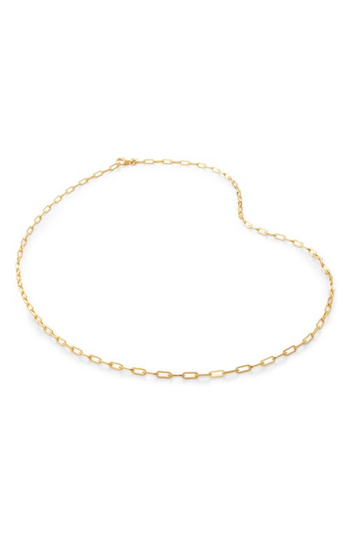Monica Vinader Mini Paper Clip Chain Necklace in 18Ct Gold Vermeil On Sterling at Nordstrom