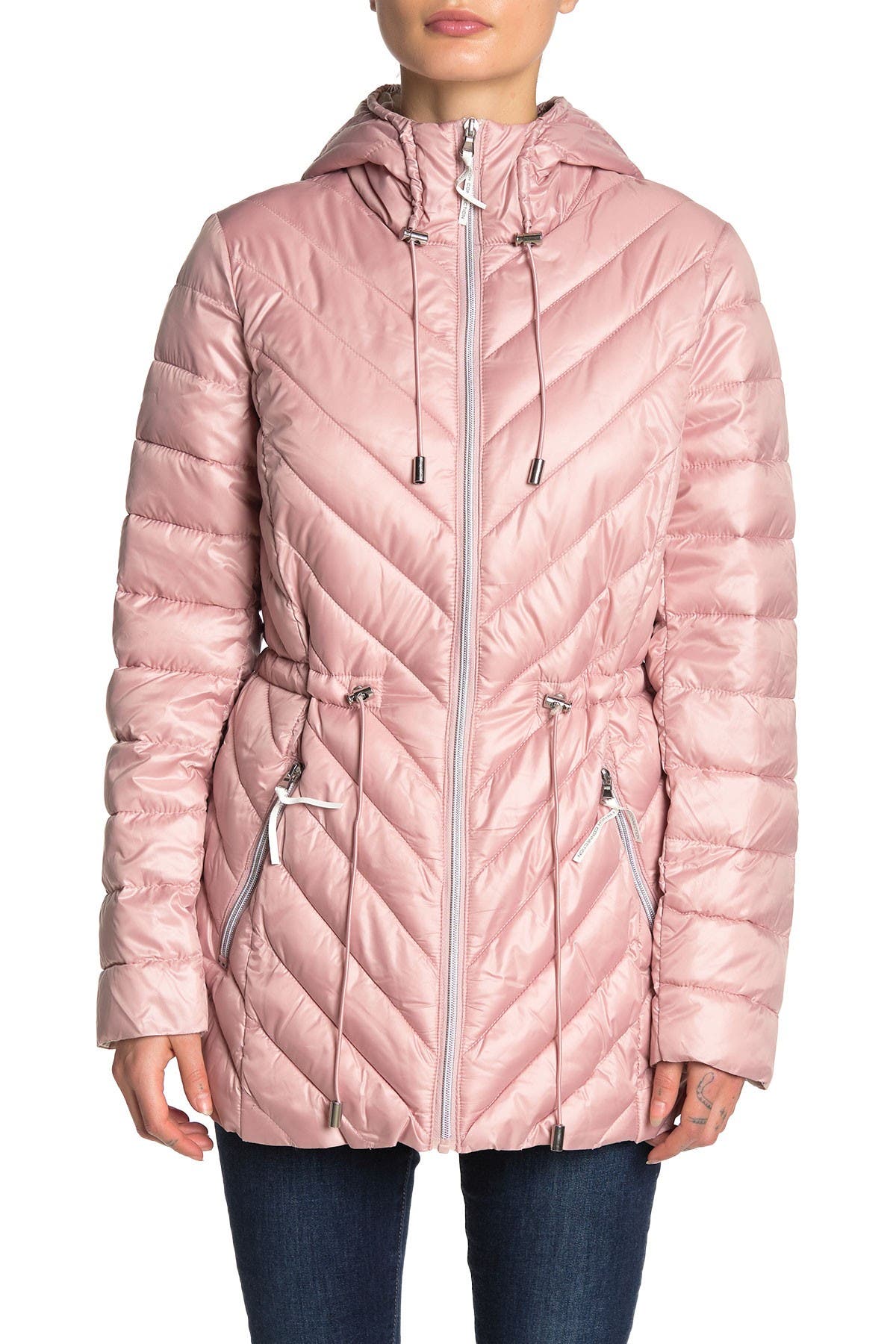 french connection packable hooded puffer jacket