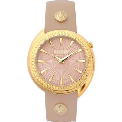 Versus Versace Tortona Leather Strap Watch,