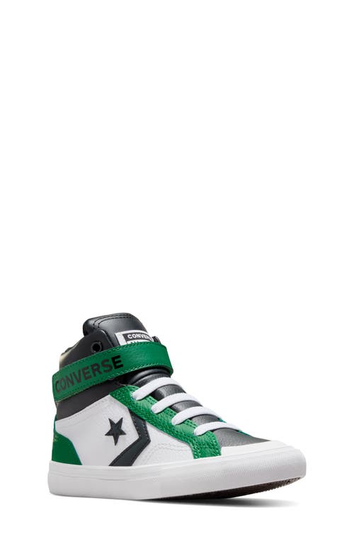 Converse Kids' Pro Blaze High Top Sneaker In White/green/black