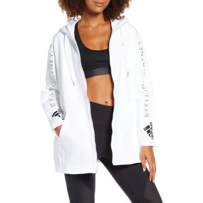 Adidas By Stella Mccartney Oversize Organic Cotton Hoodie, White