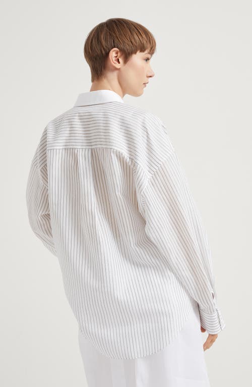 Shop Brunello Cucinelli Organza Shirt In White