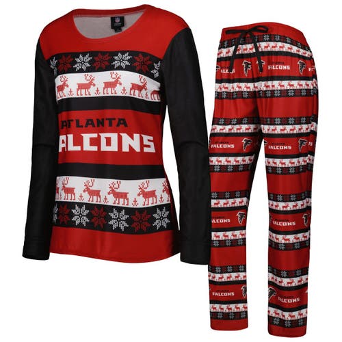 Women's FOCO Red Atlanta Falcons Holiday Ugly Pajama Set