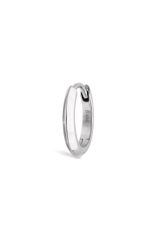 Maria Tash Faceted Metal Vertex Single Hoop Earring In White Gold