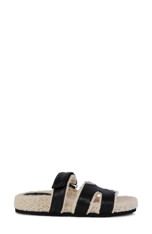 Shop Azalea Wang Dovey Faux Shearling Slide Sandal In Black