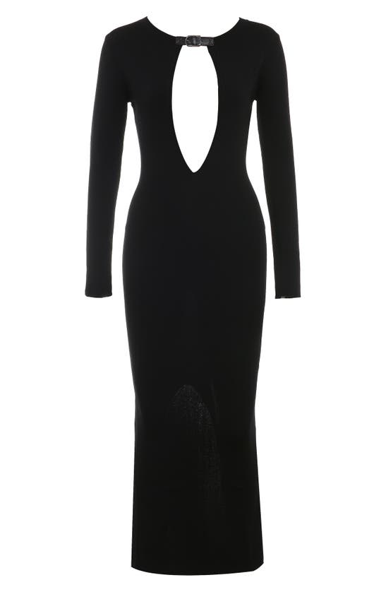HOUSE OF CB HOUSE OF CB KEEYA LONG SLEEVE BELTED NECK DRESS