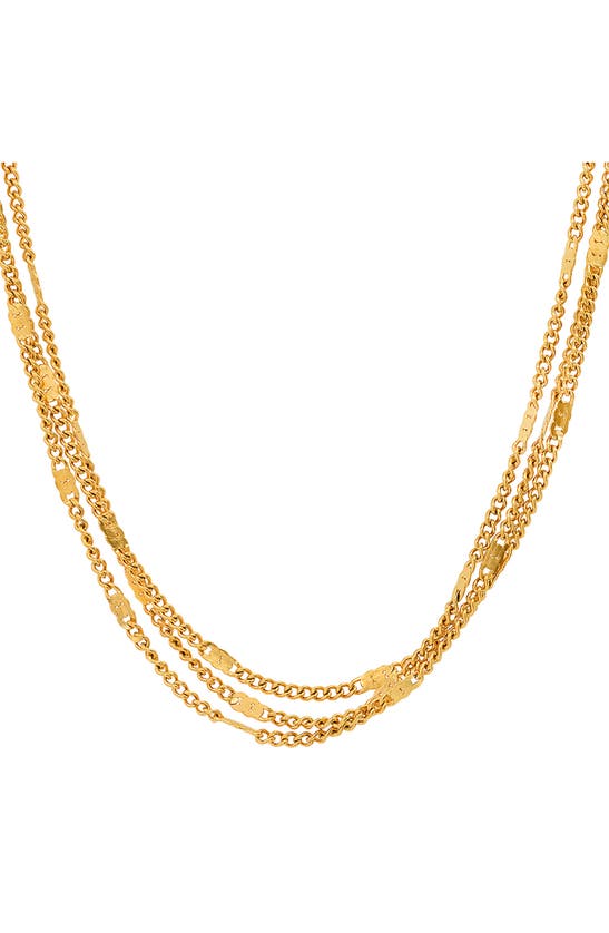 Hmy Jewelry 18k Gold Plated Layered Chain Necklace